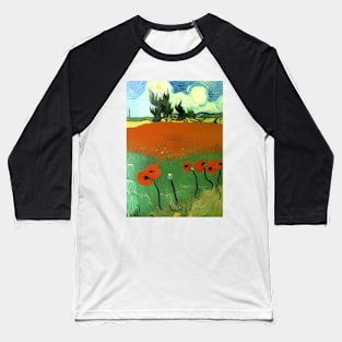 STYLISH POPPY FIELD VAN GOGH STYLE Baseball T-Shirt